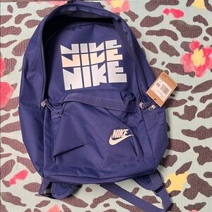 Nike Navy Blue Backpack with White Logo